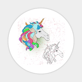 Magical Cute Unicorn - A unicorn head right Magnet